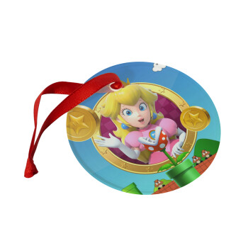 Princess Peach Toadstool, Christmas ornament glass 9cm