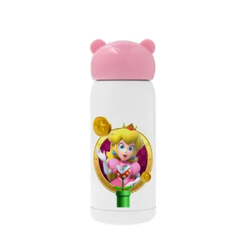 Princess Peach Toadstool, Pink stainless steel thermal flask, 320ml