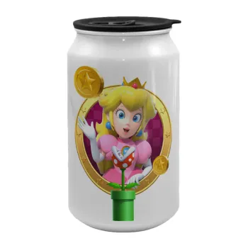 Princess Peach Toadstool, Κούπα ταξιδιού μεταλλική με καπάκι (tin-can) 500ml