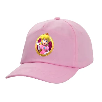 Princess Peach Toadstool, Casual children's baseball cap, 100% Cotton Twill, PINK (COTTON, CHILDREN'S, ONE SIZE)