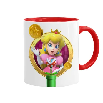 Princess Peach Toadstool, Mug colored red, ceramic, 330ml