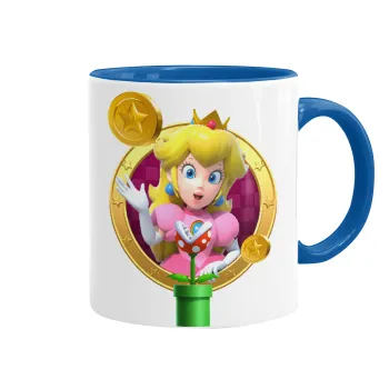 Princess Peach Toadstool, Mug colored blue, ceramic, 330ml
