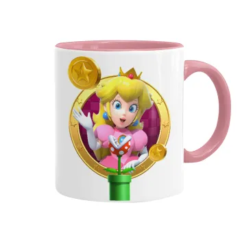 Princess Peach Toadstool, Mug colored pink, ceramic, 330ml