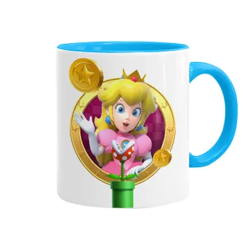 Princess Peach Toadstool, Mug colored light blue, ceramic, 330ml