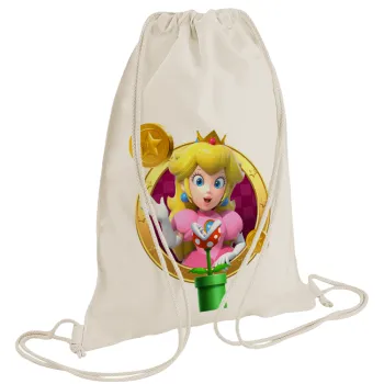 Princess Peach Toadstool, Backpack bag GYMBAG natural (28x40cm)