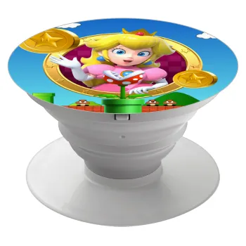 Princess Peach Toadstool, Phone Holders Stand  White Hand-held Mobile Phone Holder