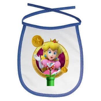 Princess Peach Toadstool, Σαλιάρα μωρού αλέκιαστη με κορδόνι Μπλε