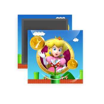 Princess Peach Toadstool, Μαγνητάκι ψυγείου τετράγωνο διάστασης 5x5cm