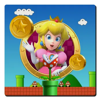 Princess Peach Toadstool, Τετράγωνο μαγνητάκι ξύλινο 6x6cm