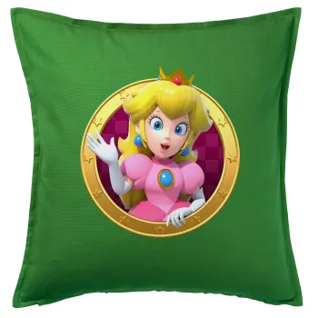 Princess Peach Toadstool, Sofa cushion Green 50x50cm includes filling