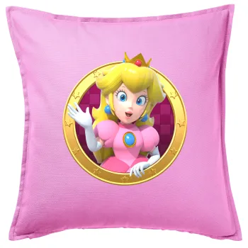 Princess Peach Toadstool, Sofa cushion Pink 50x50cm includes filling