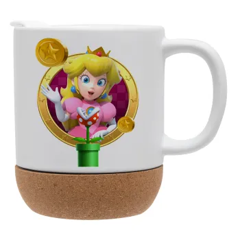 Princess Peach Toadstool, Κούπα, κεραμική με βάση φελού και καπάκι (ΜΑΤ), 330ml