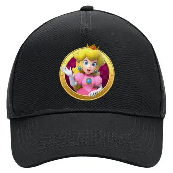 Princess Peach Toadstool, Adult Ultimate Hat BLACK, (100% COTTON DRILL, ADULT, UNISEX, ONE SIZE)