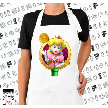 Princess Peach Toadstool, Ποδιά μακριά Σεφ ολόσωμη με τσέπες white (ΕΝΗΛΙΚΩΝ)