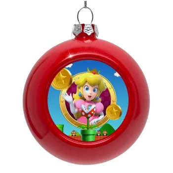 Princess Peach Toadstool, Red Christmas tree ornament bauble 8cm