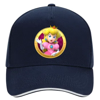 Princess Peach Toadstool, DRILL Καπέλο Ενηλίκων Ultimate ΜΠΛΕ/ΛΕΥΚΟ, (100% ΒΑΜΒΑΚΕΡΟ, ΕΝΗΛΙΚΩΝ, UNISEX, ONE SIZE)