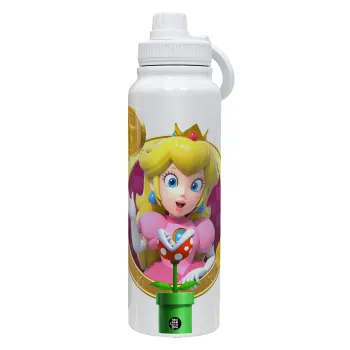 Princess Peach Toadstool, Θερμός 1L Ανοξείδωτο με Βάση Κινητού & Διπλά Τοιχώματα