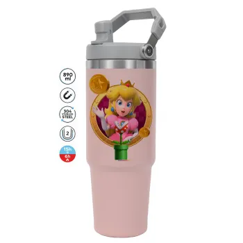 Princess Peach Toadstool, ΡΟΖ χρώματος Θερμός Ανοξείδωτο 890ml (30oz) με χερούλι