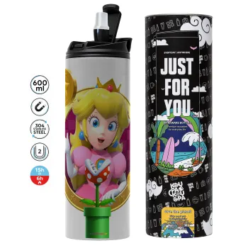 Princess Peach Toadstool, Tumbler stainless steel GREY 600ml