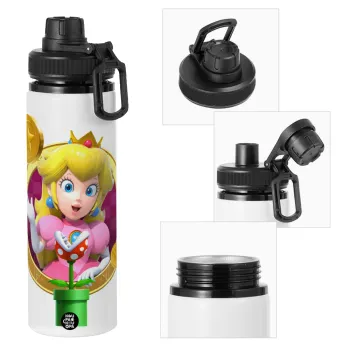 Princess Peach Toadstool, Μεταλλικό παγούρι νερού με καπάκι ασφαλείας, αλουμινίου 850ml