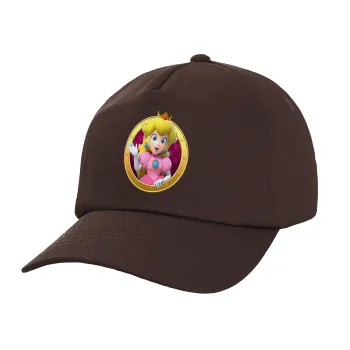 Princess Peach Toadstool, Καπέλο Ενηλίκων Baseball, 100% Βαμβακερό, Chocolate, Καφέ (ΒΑΜΒΑΚΕΡΟ, ΕΝΗΛΙΚΩΝ, UNISEX, ONE SIZE)