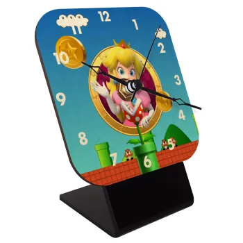 Princess Peach Toadstool, Επιτραπέζιο ρολόι σε φυσικό ξύλο (10cm)