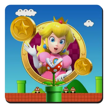 Princess Peach Toadstool, Τετράγωνο μαγνητάκι ξύλινο 9x9cm