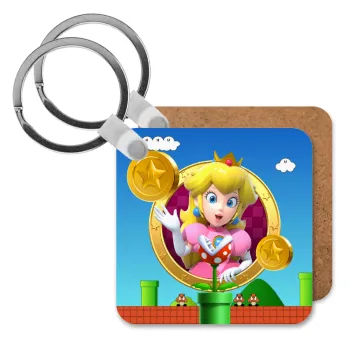 Princess Peach Toadstool, Μπρελόκ Ξύλινο τετράγωνο MDF