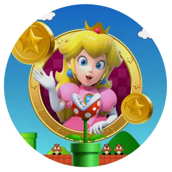 Princess Peach Toadstool, Mousepad Στρογγυλό 20cm