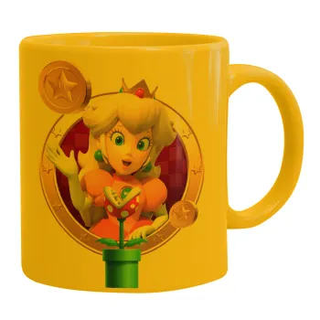 Princess Peach Toadstool, Κούπα, κεραμική κίτρινη, 330ml