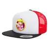 Καπέλο Ενηλίκων Foam Flat Snapback με Δίχτυ Μαύρο-Λευκό-Κόκκινο (POLYESTER, ΕΝΗΛΙΚΩΝ, UNISEX, ONE SIZE)