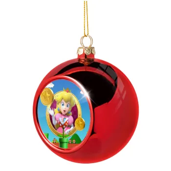 Princess Peach Toadstool, Χριστουγεννιάτικη μπάλα δένδρου Κόκκινη 8cm