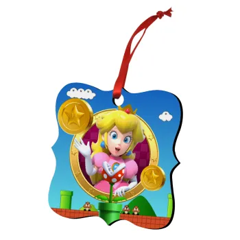 Princess Peach Toadstool, Στολίδι Χριστουγεννιάτικο στολίδι polygon ξύλινο 7.5cm