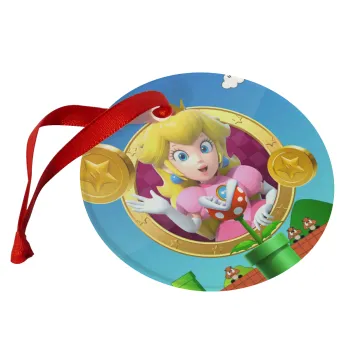 Princess Peach Toadstool, Christmas ornament glass 9cm