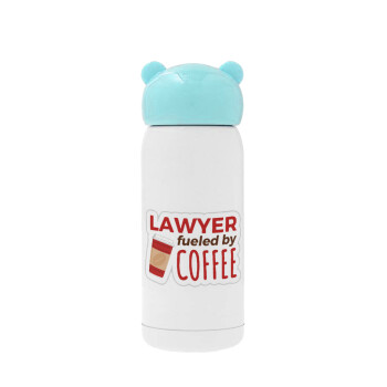 Lawyer fueled by coffee, Γαλάζιο ανοξείδωτο παγούρι θερμό (Stainless steel), 320ml