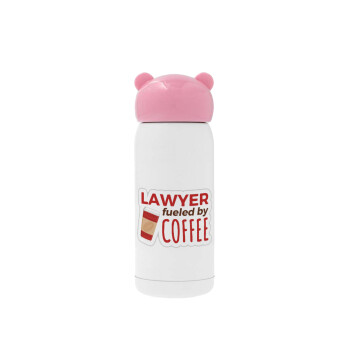 Lawyer fueled by coffee, Pink stainless steel thermal flask, 320ml