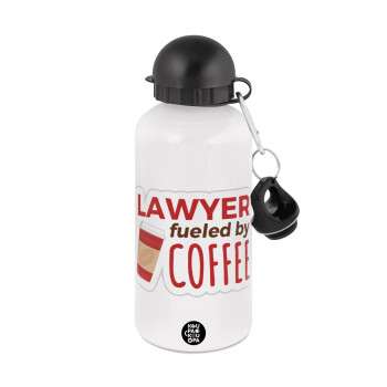 Lawyer fueled by coffee, Μεταλλικό παγούρι νερού, Λευκό, αλουμινίου 500ml