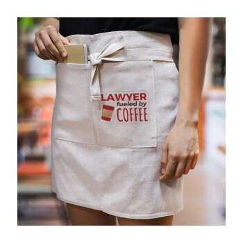 Lawyer fueled by coffee, Ποδιά Μέσης με διπλή τσέπη Barista/Bartender, Beige