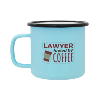 Lawyer fueled by coffee, Κούπα Μεταλλική εμαγιέ ΜΑΤ σιέλ 360ml