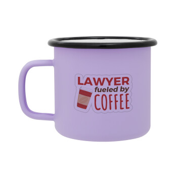 Lawyer fueled by coffee, Κούπα Μεταλλική εμαγιέ ΜΑΤ Light Pastel Purple 360ml