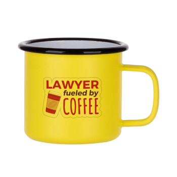 Lawyer fueled by coffee, Metallic enamel MATT Yellow cup 360ml