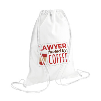 Lawyer fueled by coffee, Backpack pouch GYMBAG white (28x40cm)