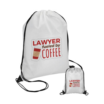 Lawyer fueled by coffee, Τσάντα πουγκί με μαύρα κορδόνια (1 τεμάχιο)