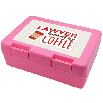 Lawyer fueled by coffee, Παιδικό δοχείο κολατσιού ΡΟΖ 185x128x65mm (BPA free πλαστικό)