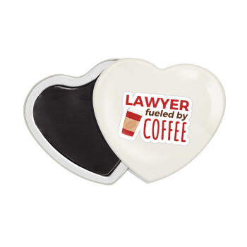 Lawyer fueled by coffee, Μαγνητάκι καρδιά (57x52mm)