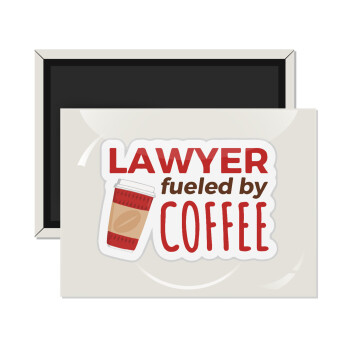 Lawyer fueled by coffee, Ορθογώνιο μαγνητάκι ψυγείου διάστασης 9x6cm