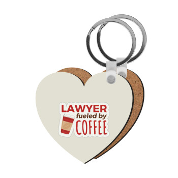 Lawyer fueled by coffee, Μπρελόκ Ξύλινο καρδιά MDF