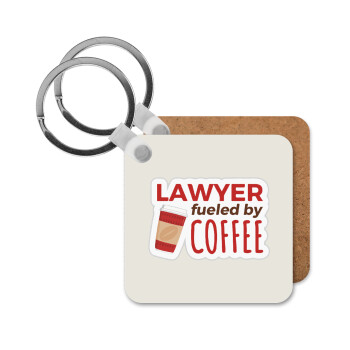 Lawyer fueled by coffee, Μπρελόκ Ξύλινο τετράγωνο MDF