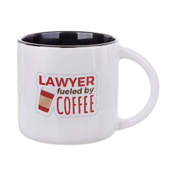 Lawyer fueled by coffee, Κούπα κεραμική 400ml Λευκή/Μαύρη