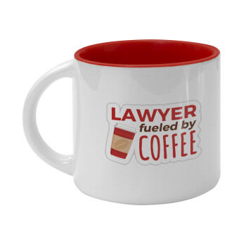 Lawyer fueled by coffee, Κούπα κεραμική 400ml Λευκή/Κόκκινη